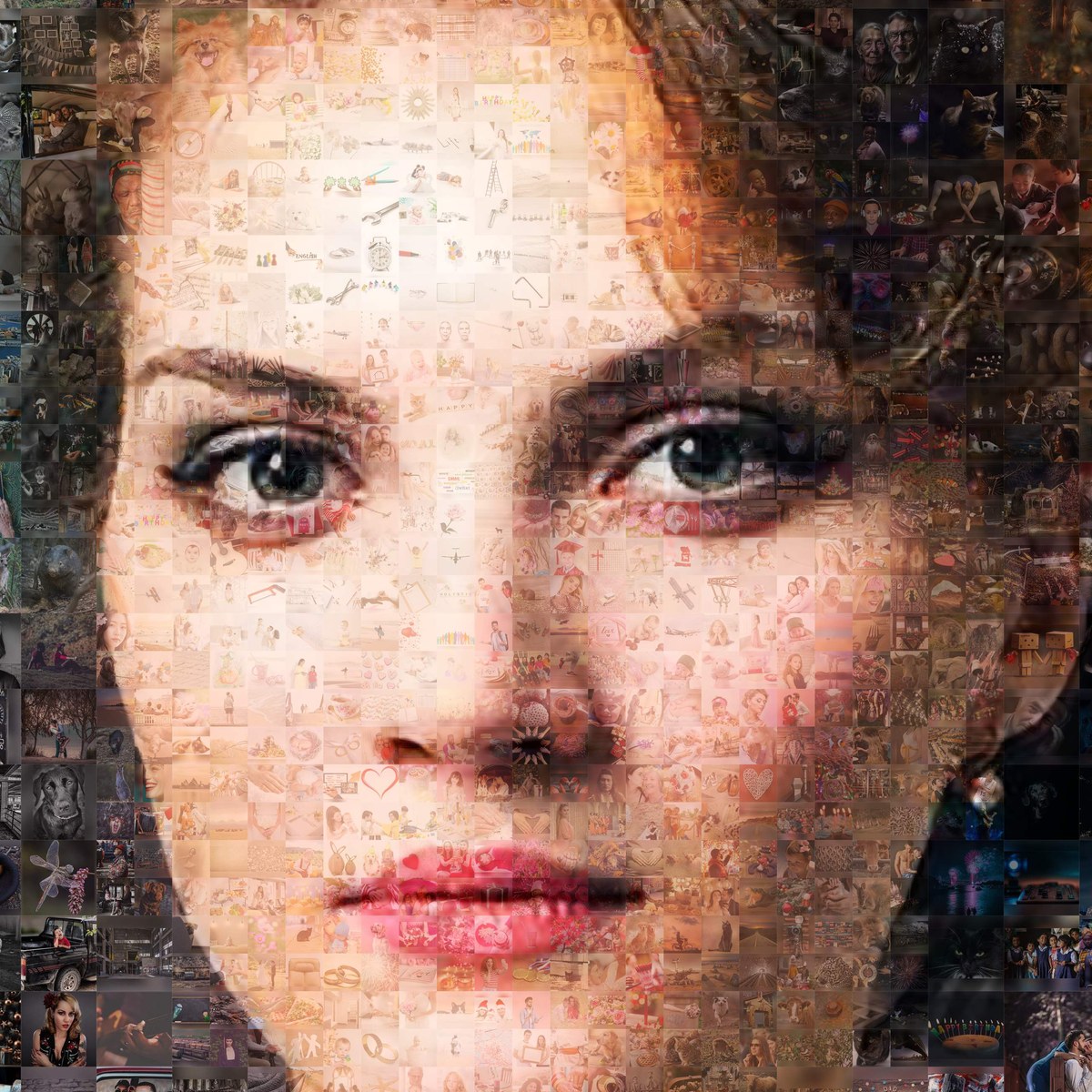 Closer still: every tile of the photo mosaic is a recognisable photo